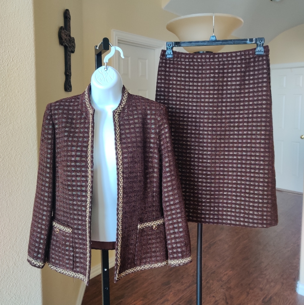 Cherry Japanese 2pc Embellished Skirt Suit